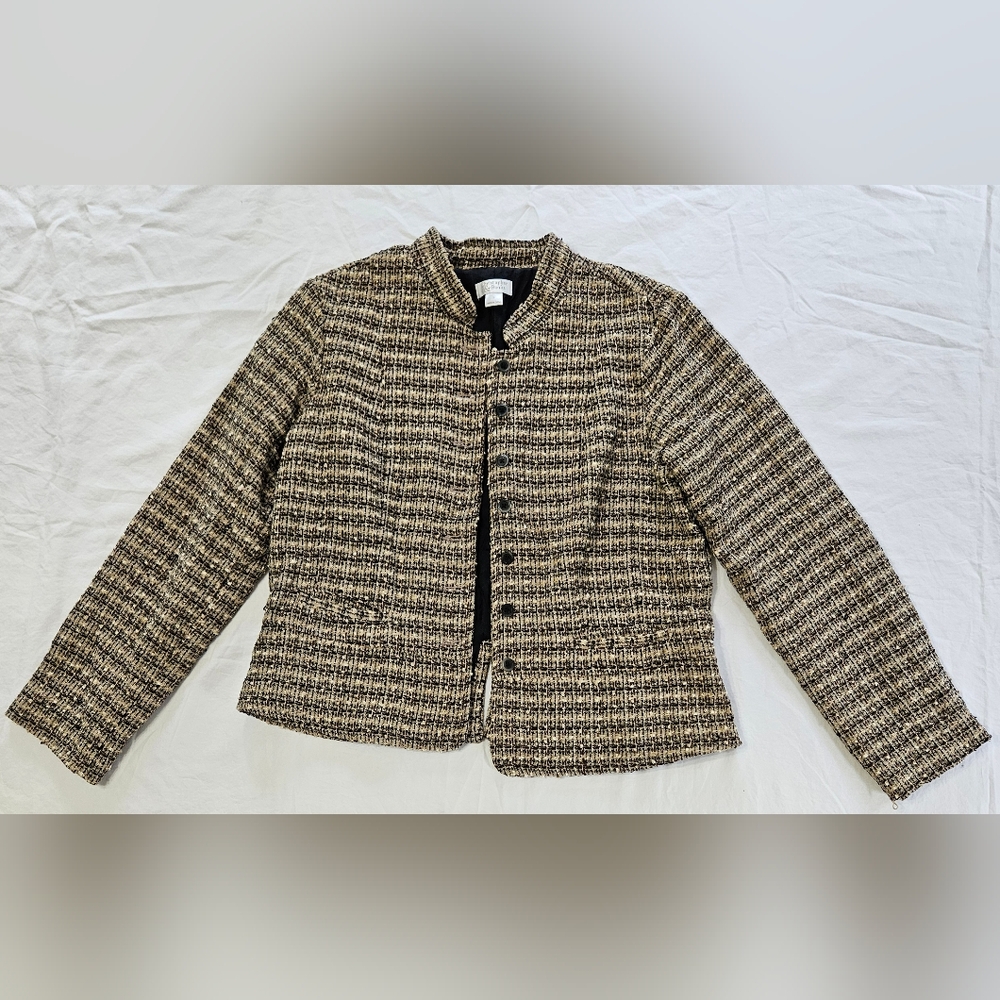 SALE! Women's Christopher & Banks Brown Patterned Blazer (large)